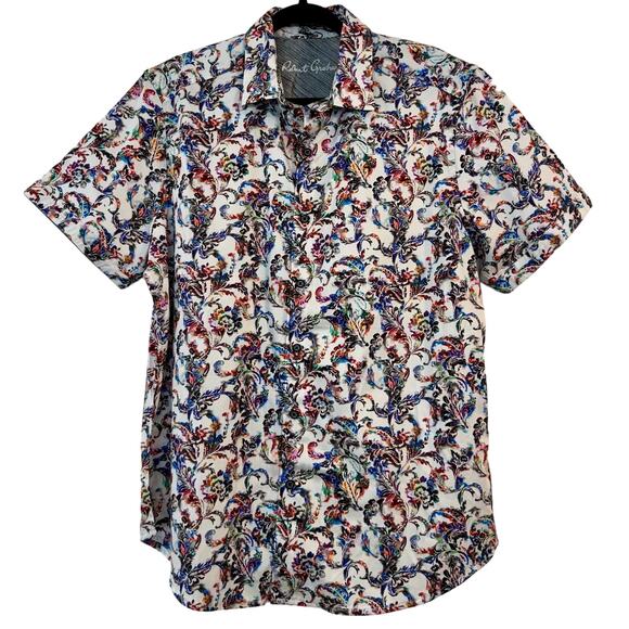 Robert Graham Classic Fit Button-Down Shirt Top Monsoon Multi-Color Print L NWT - Picture 1 of 9